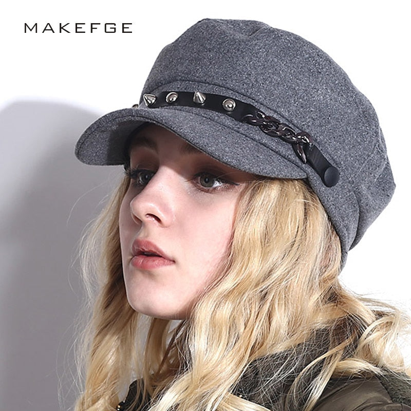 spring cap for women Hats For Women Octagonal Cap Wo But Baseball Caps Sun Visor Hat Gorras Casquette Touca Black Casual - Image 2