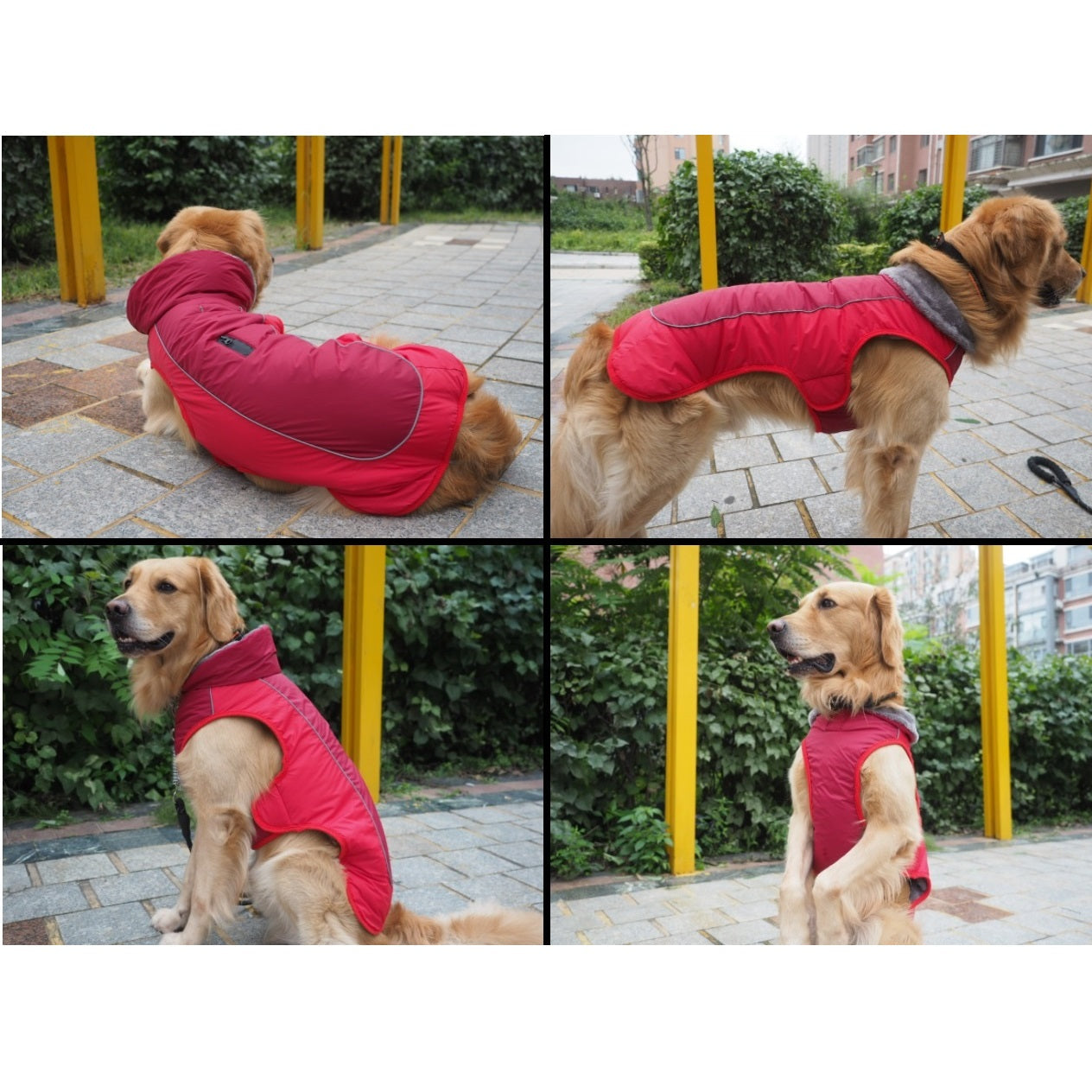Fleece Warm Dog Jacket Coat Vest for Puppy Winter Cold - RED - Image 8