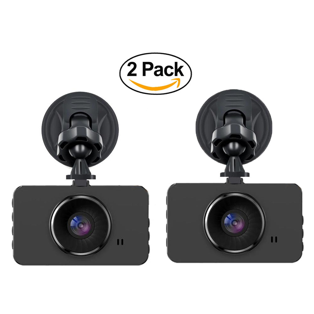 Dash Cam PACK OF 2, 1080P Car DVR Dashboard Camera Full HD with 3″ LCD