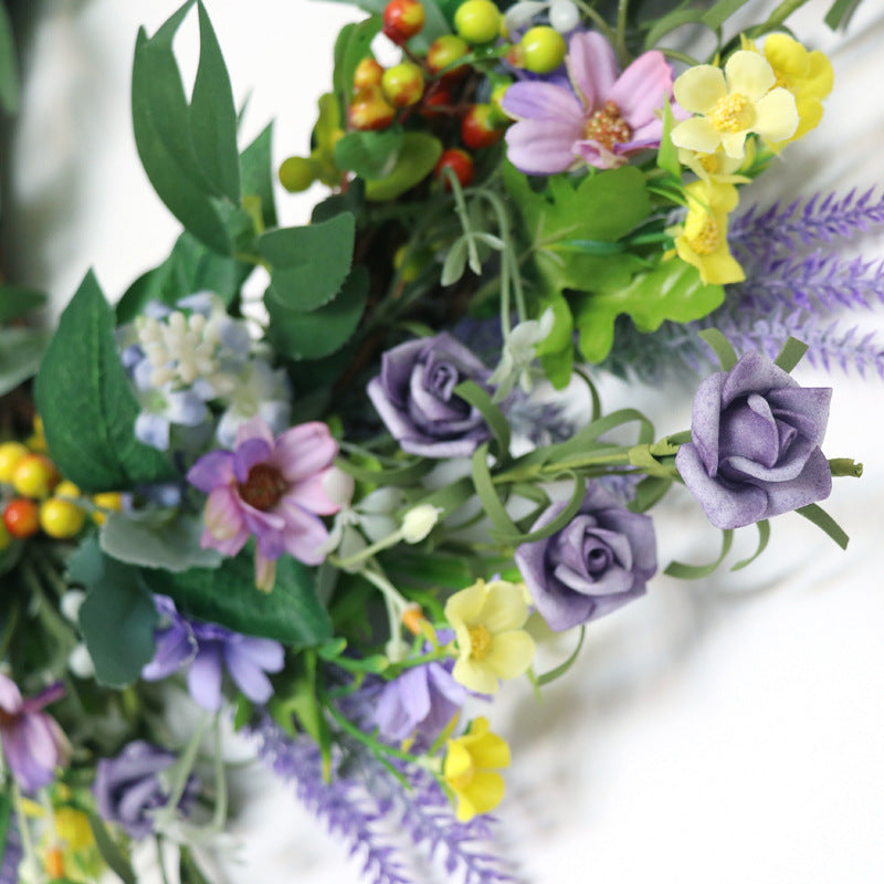 Purple Lavender Wildflower Eucalyptus Leaf Spring Summer Wreath - Image 3