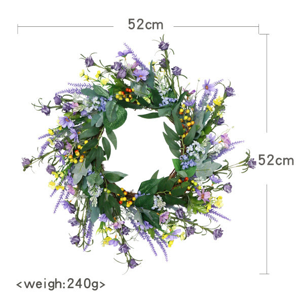 Purple Lavender Wildflower Eucalyptus Leaf Spring Summer Wreath - Image 5