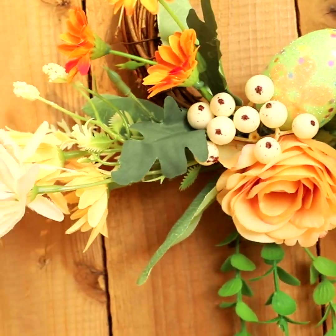 Daisy Eucalyptus Egg Spring Easter Wreath - Image 3