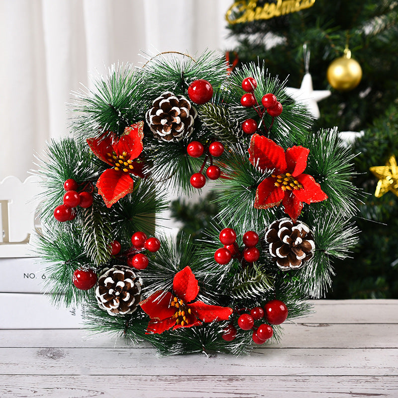 Burlap Bowknot And Pine Cones Outdoor Christmas Wreath For Windows - Image 4