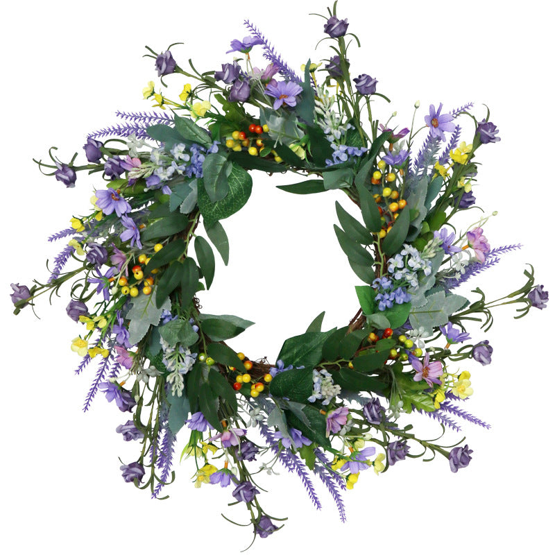 Purple Lavender Wildflower Eucalyptus Leaf Spring Summer Wreath - Image 4