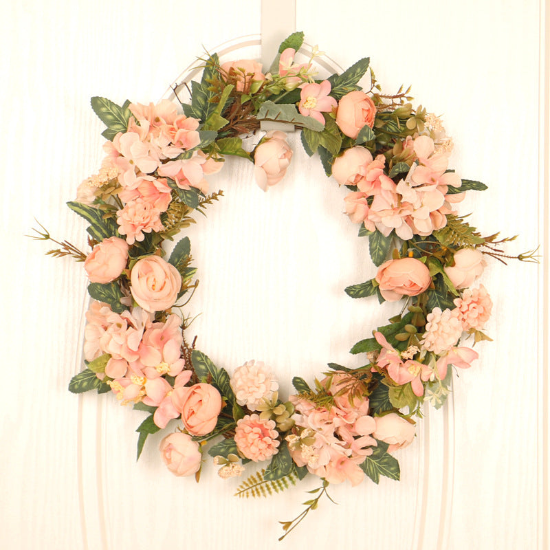 Artificial Roses Valentine's Day Wreath Spring Wreath for Front Door - Image 2