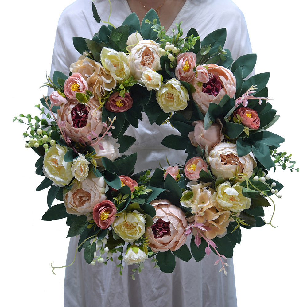 Valentine's Day Wreath Vintage Silk Rose Spring Wreath 2022 - Image 5