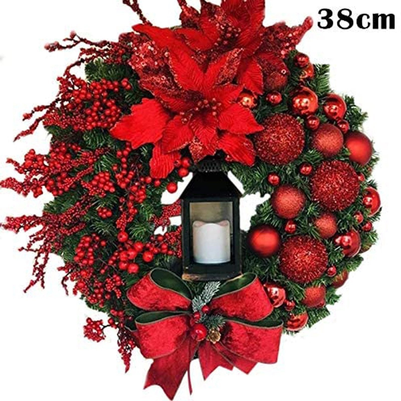 Elegant Red Christmas Wreath - Image 5