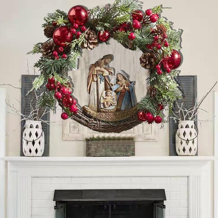 Elegant Red Christmas Wreath - Image 7