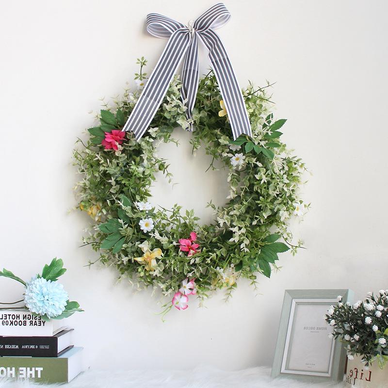 Eucalyptus Wildflower Spring Wreath Home Decor - Image 3