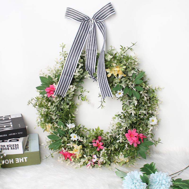 Eucalyptus Wildflower Spring Wreath Home Decor - Image 2