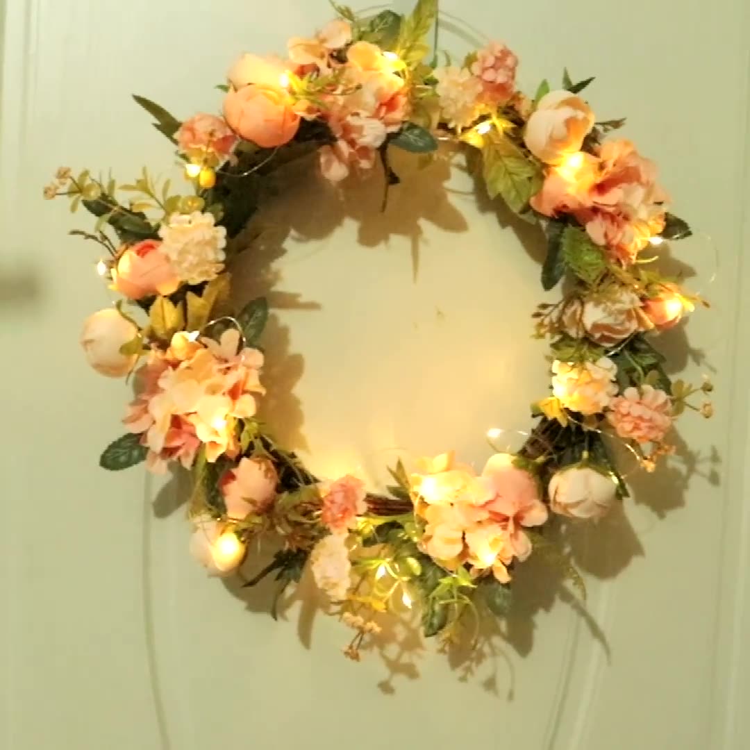 Artificial Roses Valentine's Day Wreath Spring Wreath for Front Door