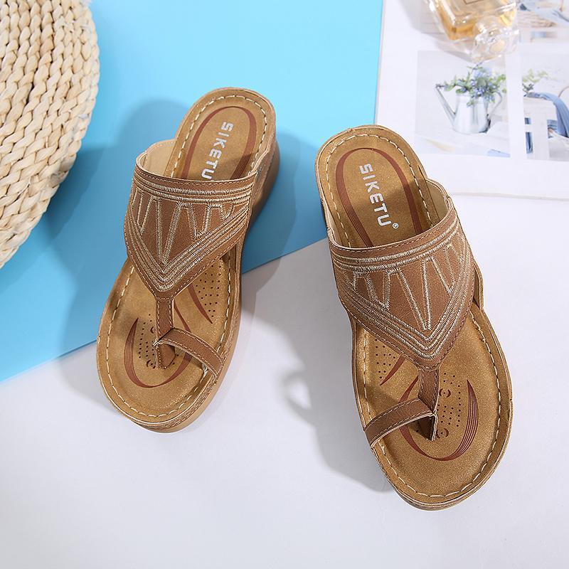 Women's Embroidery Wedge Sandals - Image 9