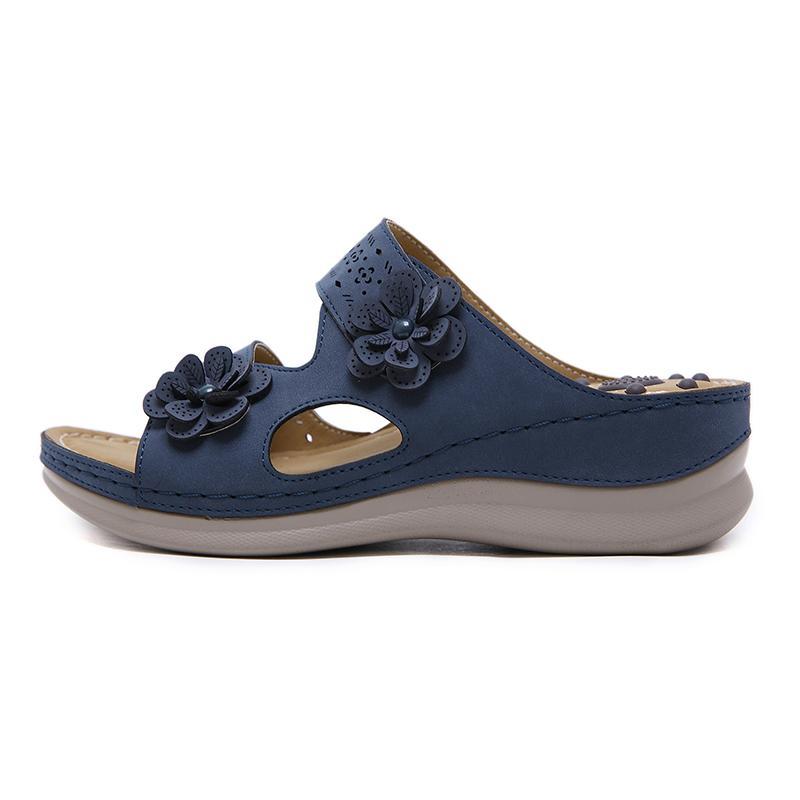 Women's Flower Decoration Wedge Sandals - Image 2