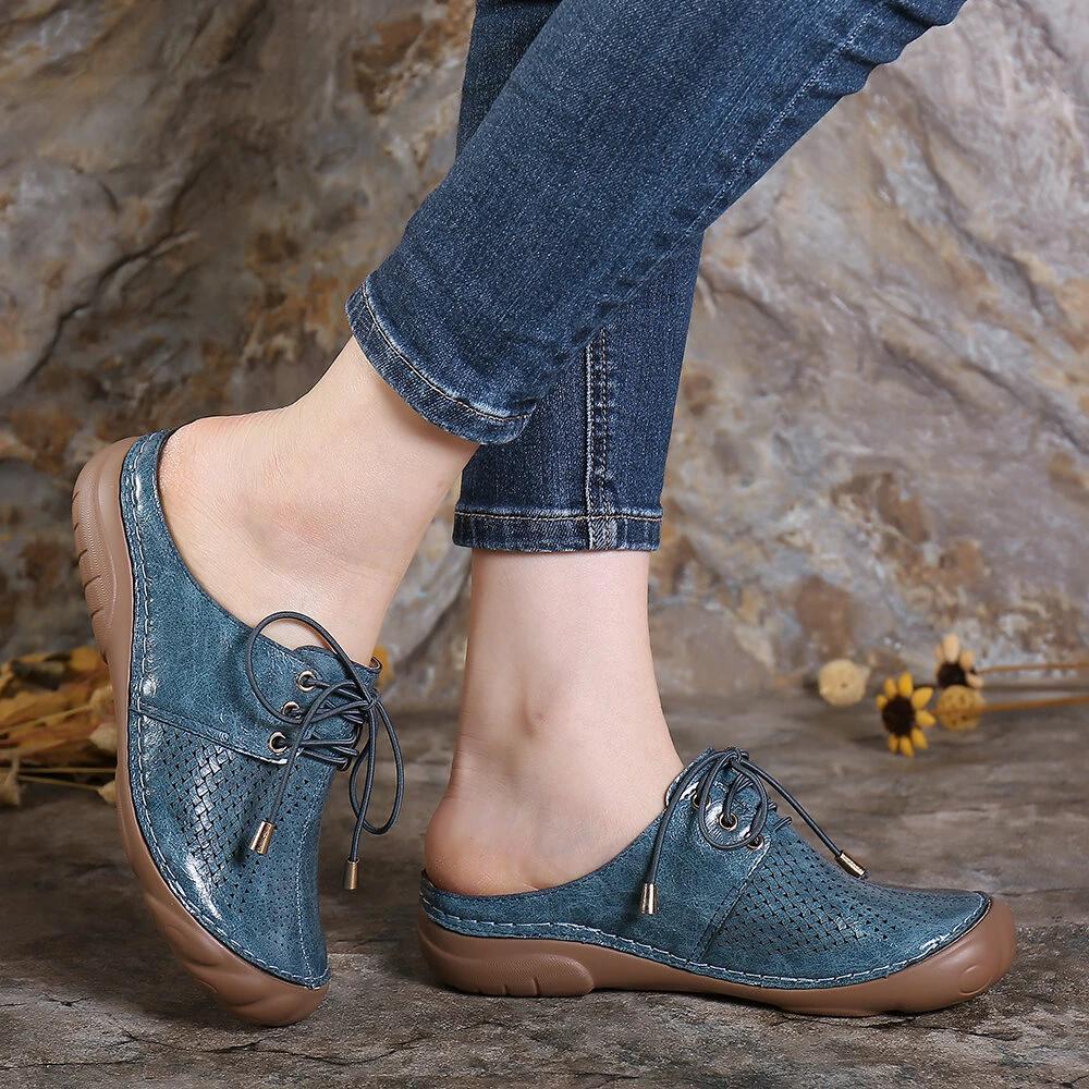 Women Retro Strappy Backless Sandals - Image 17