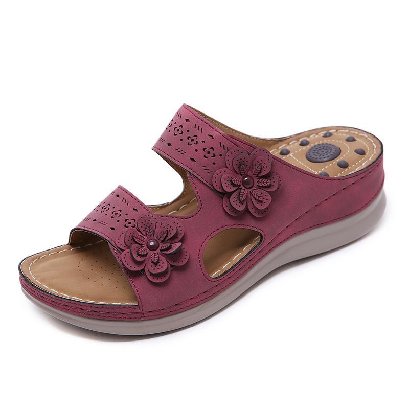 Women's Flower Decoration Wedge Sandals - Image 5