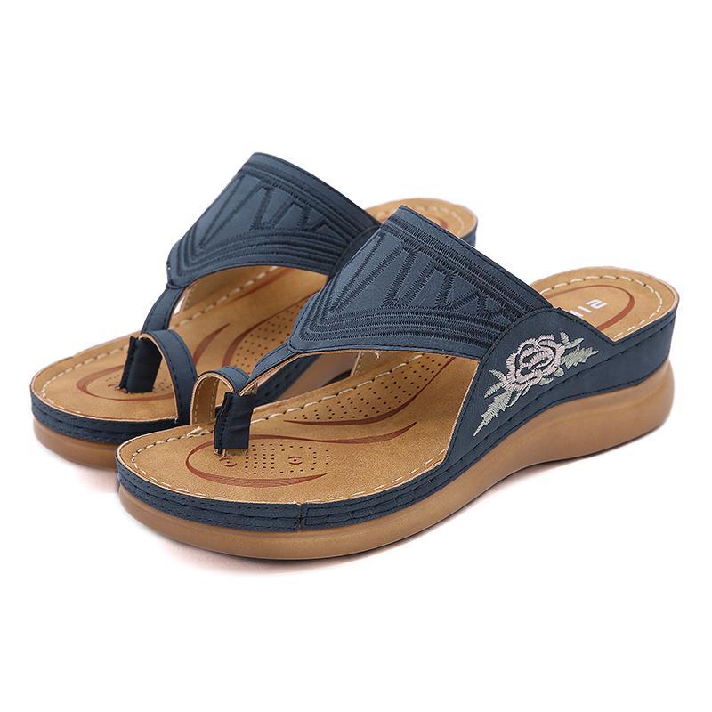 Women's Embroidery Wedge Sandals - Image 4