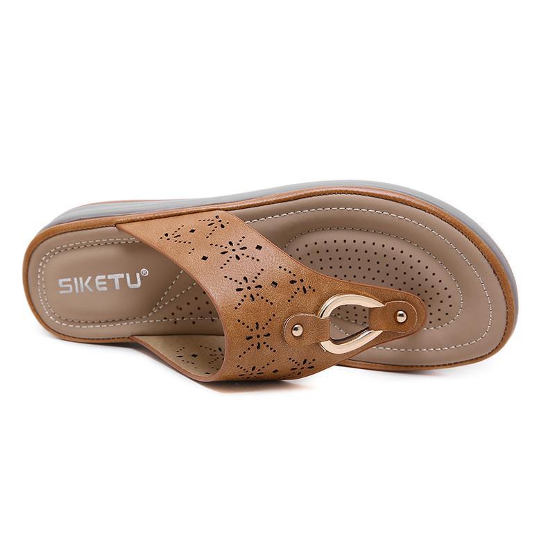 Women's Wedge Clip Toe Sandals - Image 6