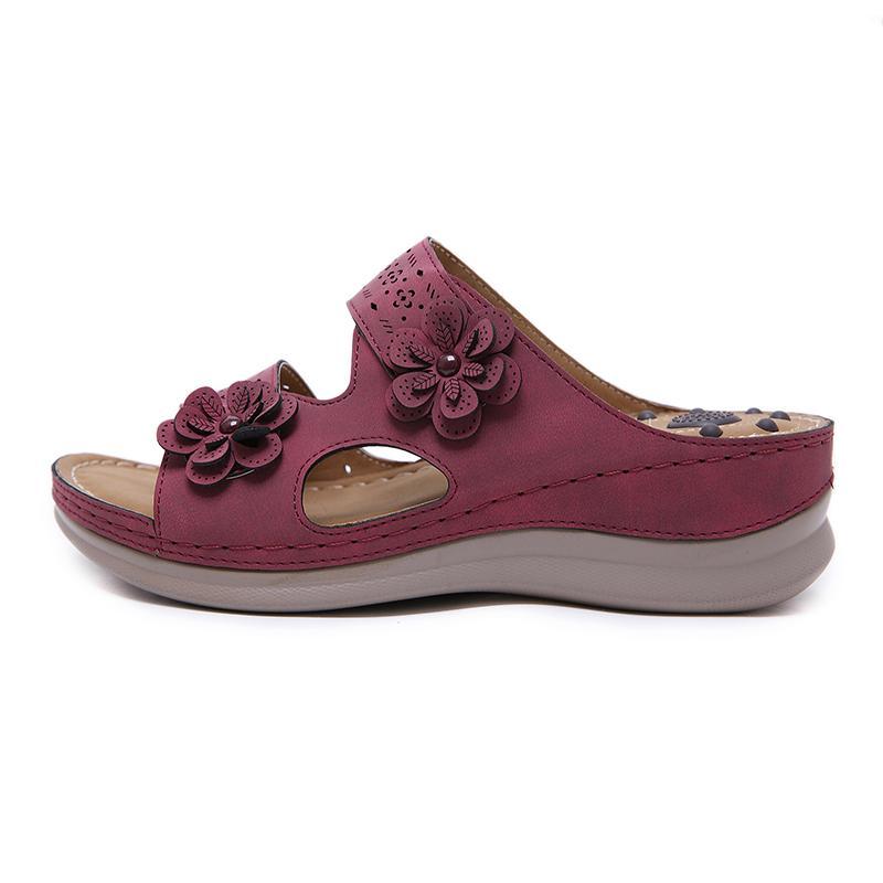 Women's Flower Decoration Wedge Sandals - Image 6