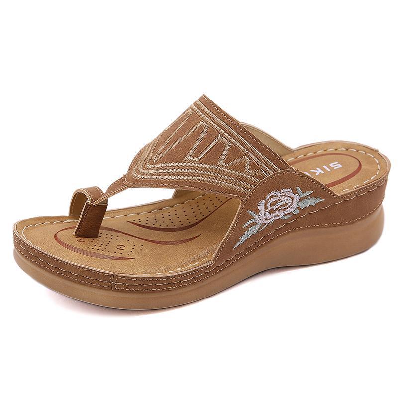 Women's Embroidery Wedge Sandals - Image 6