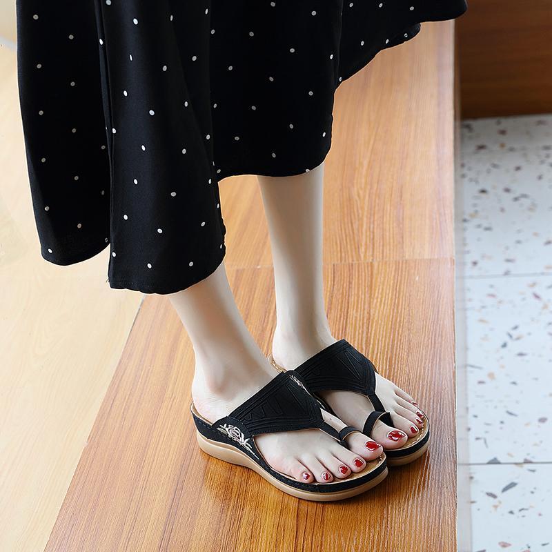 Women's Embroidery Wedge Sandals - Image 15