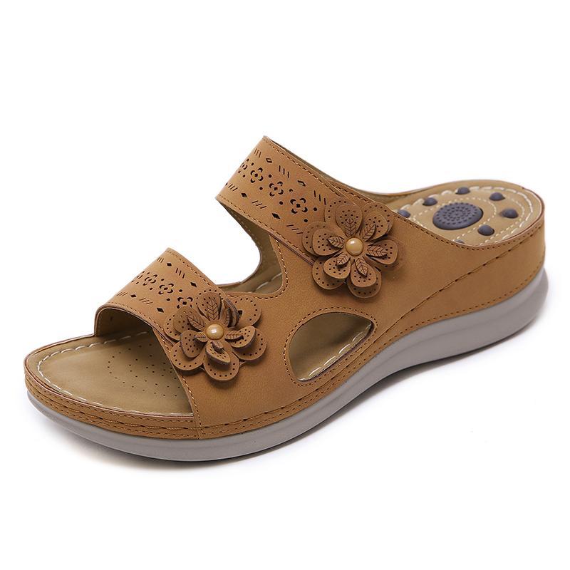 Women's Flower Decoration Wedge Sandals - Image 8