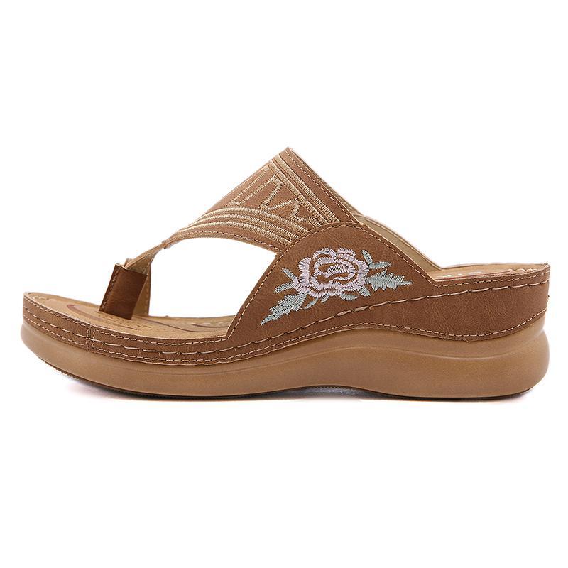 Women's Embroidery Wedge Sandals - Image 7