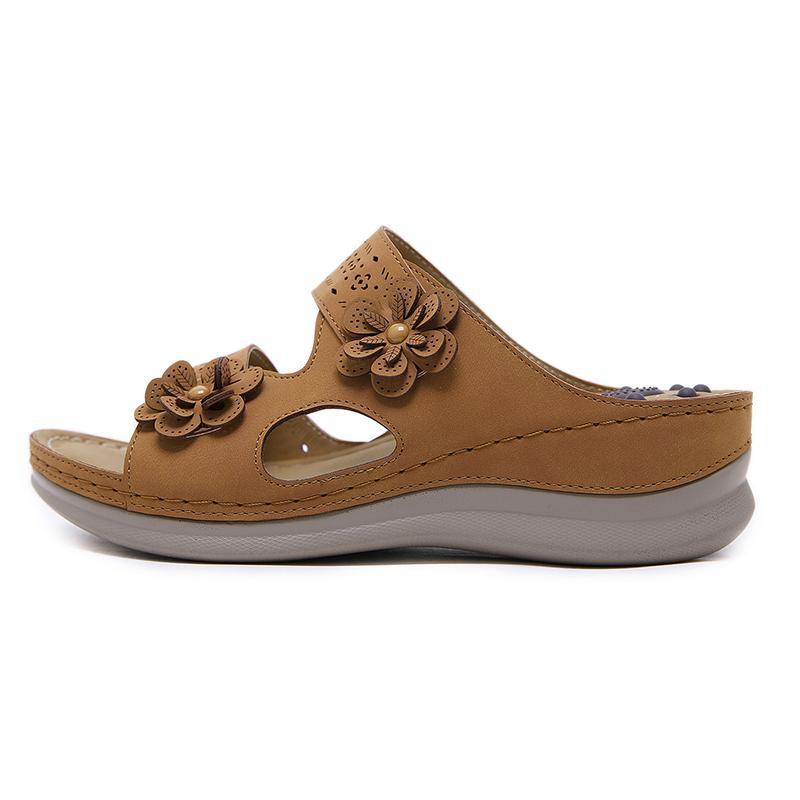 Women's Flower Decoration Wedge Sandals - Image 9