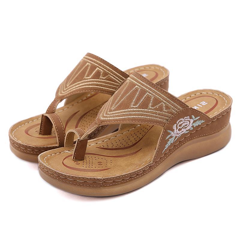 Women's Embroidery Wedge Sandals - Image 8