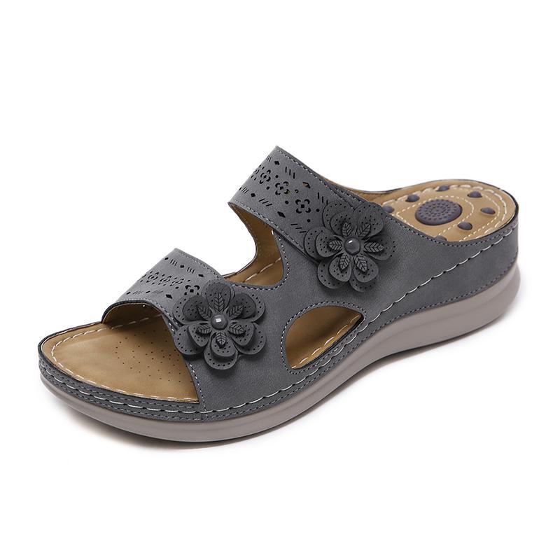Women's Flower Decoration Wedge Sandals - Image 11