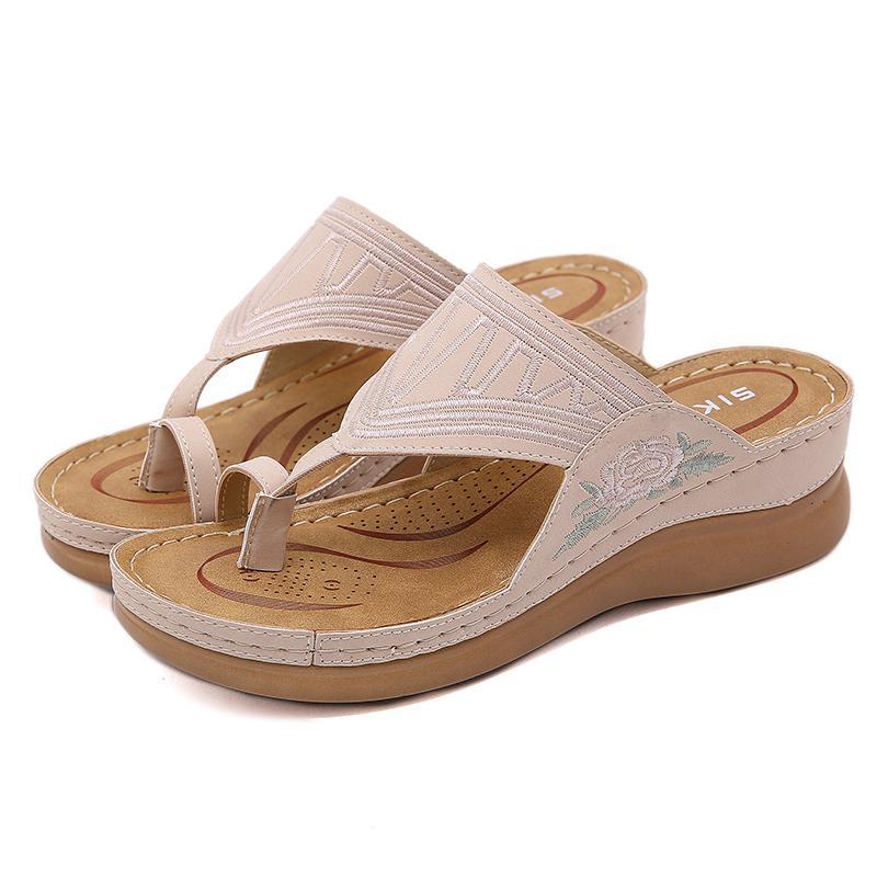 Women's Embroidery Wedge Sandals - Image 13