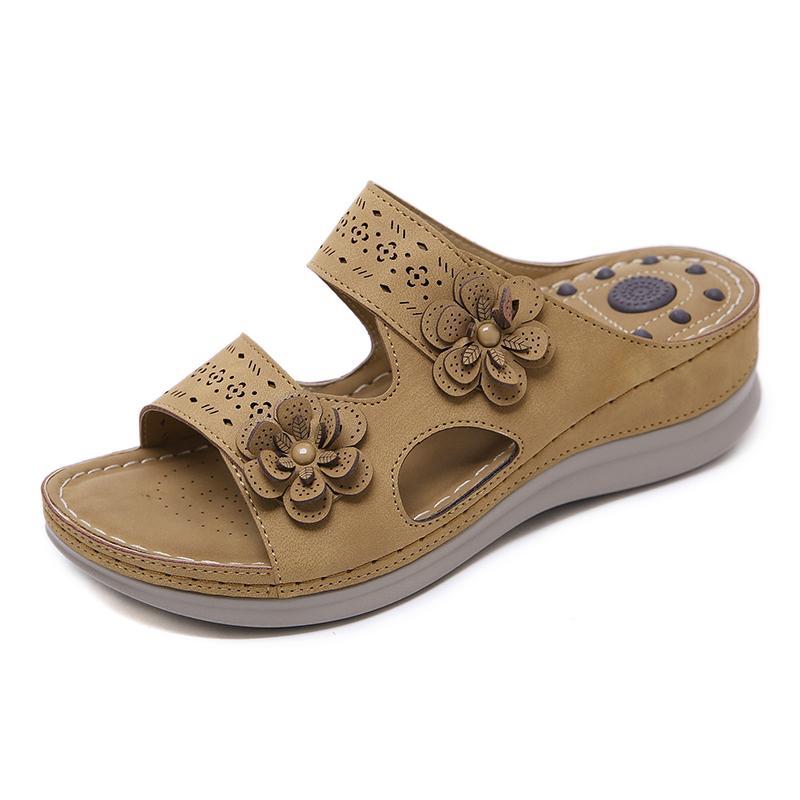 Women's Flower Decoration Wedge Sandals - Image 14