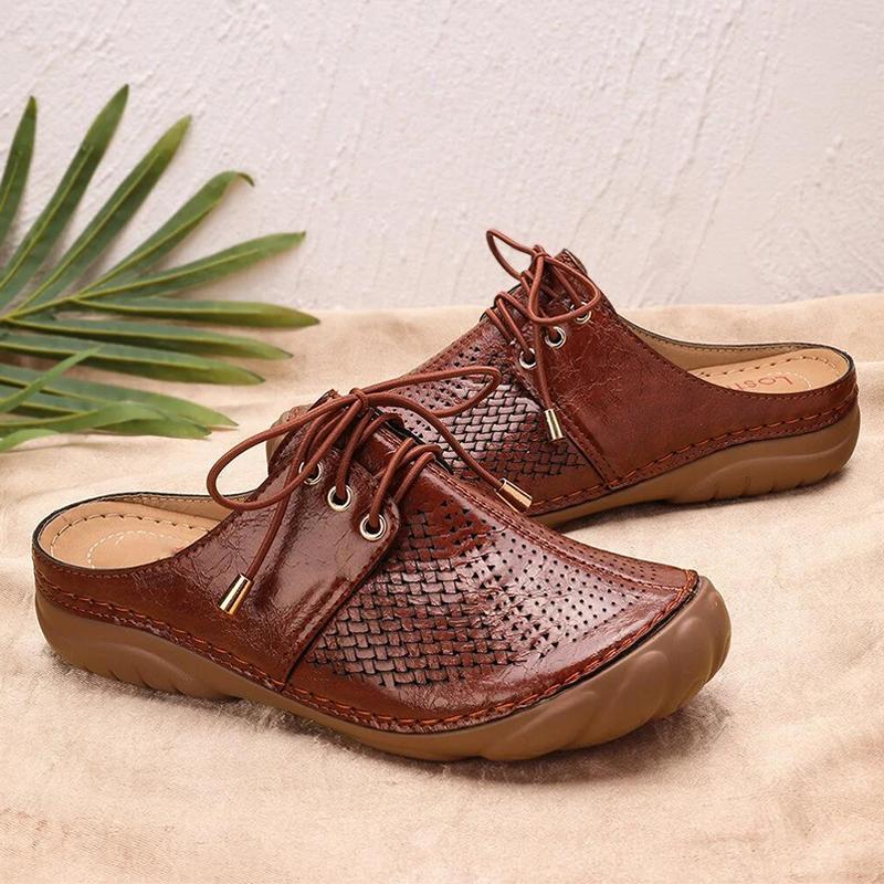 Women Retro Strappy Backless Sandals - Image 4