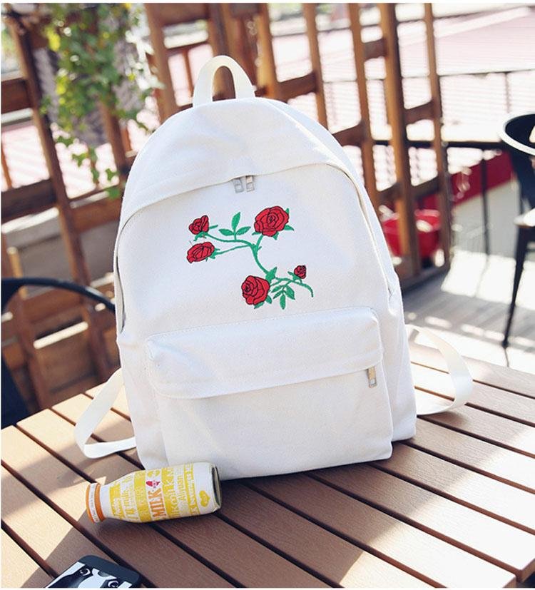 Embroidered Rose Backpack - Image 5