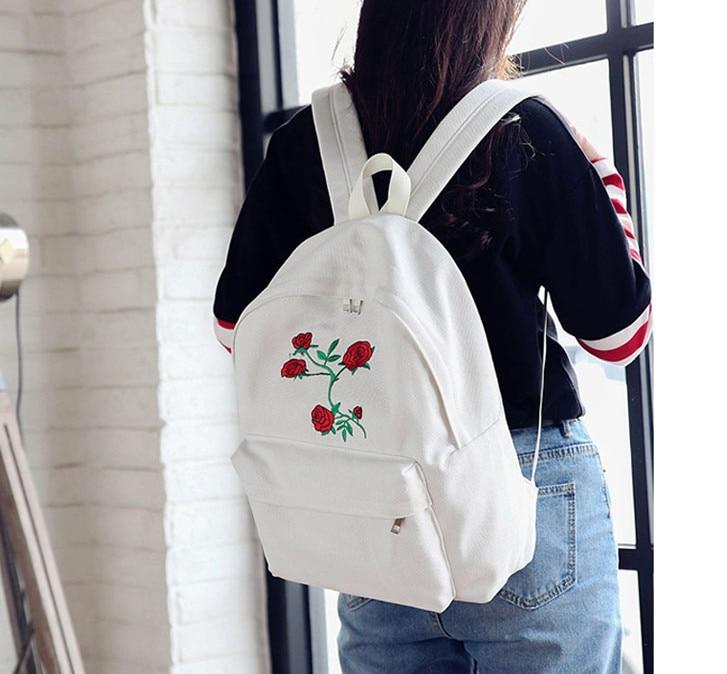 Embroidered Rose Backpack - Image 4