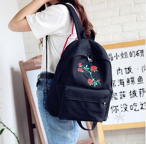 Embroidered Rose Backpack - Image 2