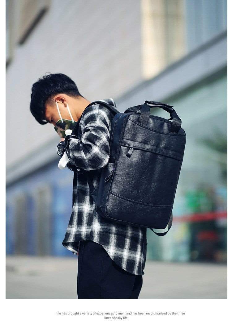 Faux-Leather Travel Backpack - Image 13