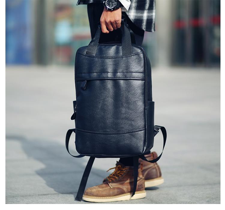 Faux-Leather Travel Backpack - Image 2