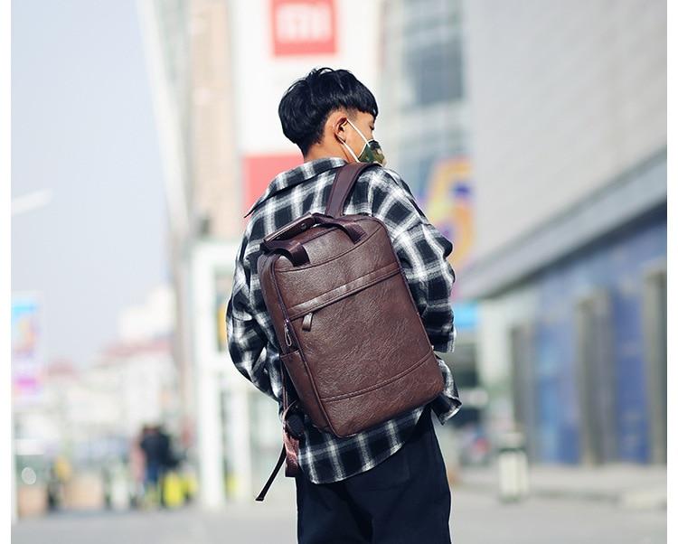 Faux-Leather Travel Backpack - Image 14