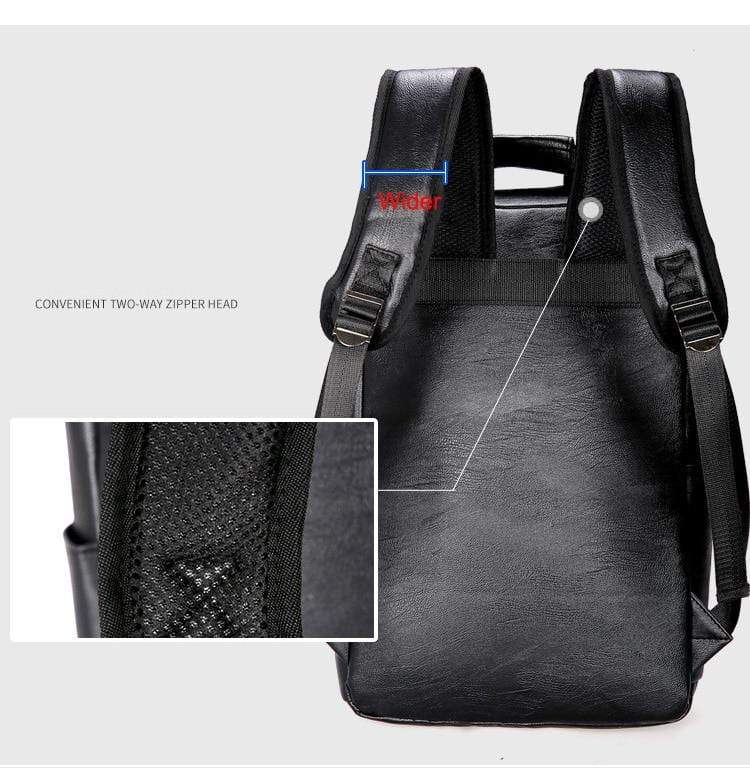 Faux-Leather Travel Backpack - Image 9