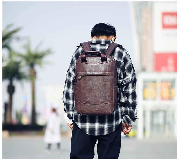 Faux-Leather Travel Backpack - Image 16