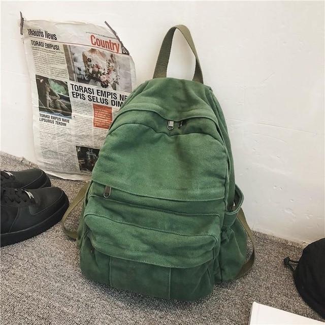 Front Pocket Small Canvas Backpack - Image 8