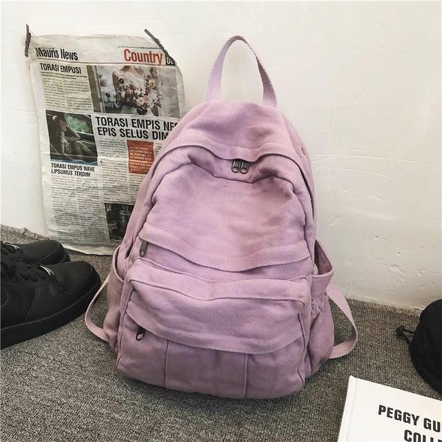 Front Pocket Small Canvas Backpack - Image 5