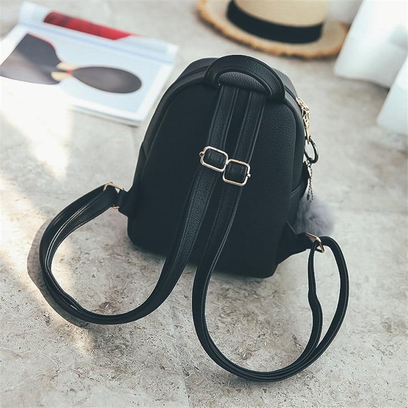 Fuzzy Ball' Pendant Mini Faux-Leather Backpack - Image 13