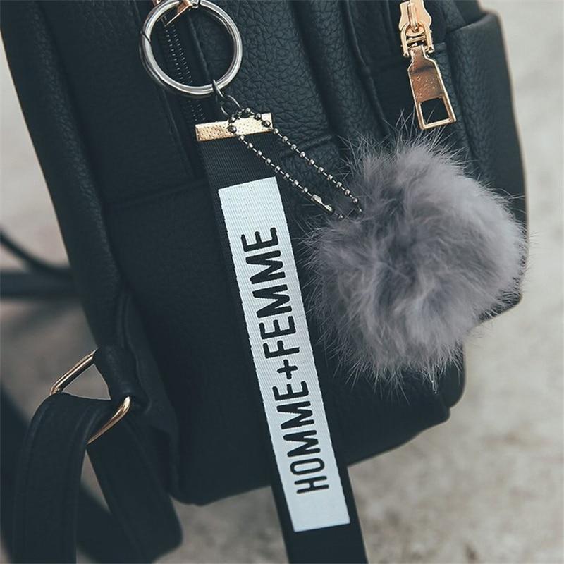 Fuzzy Ball' Pendant Mini Faux-Leather Backpack - Image 12