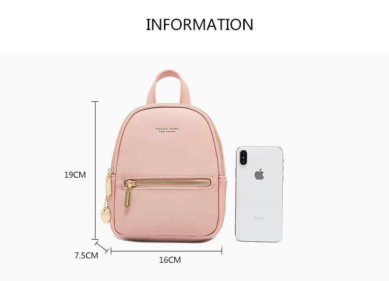 Mini Soft Touch Faux Leather Backpack - Image 9
