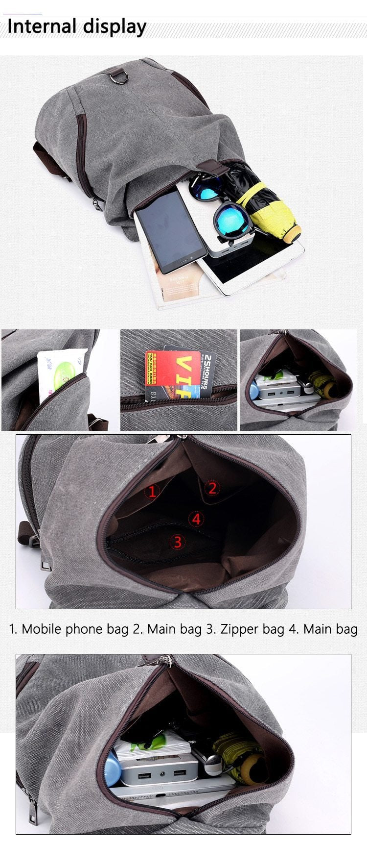 Preppy Style Canvas Backpack - Image 12