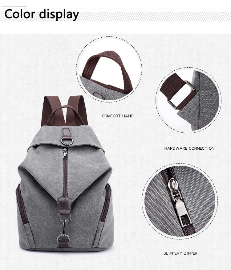 Preppy Style Canvas Backpack - Image 11