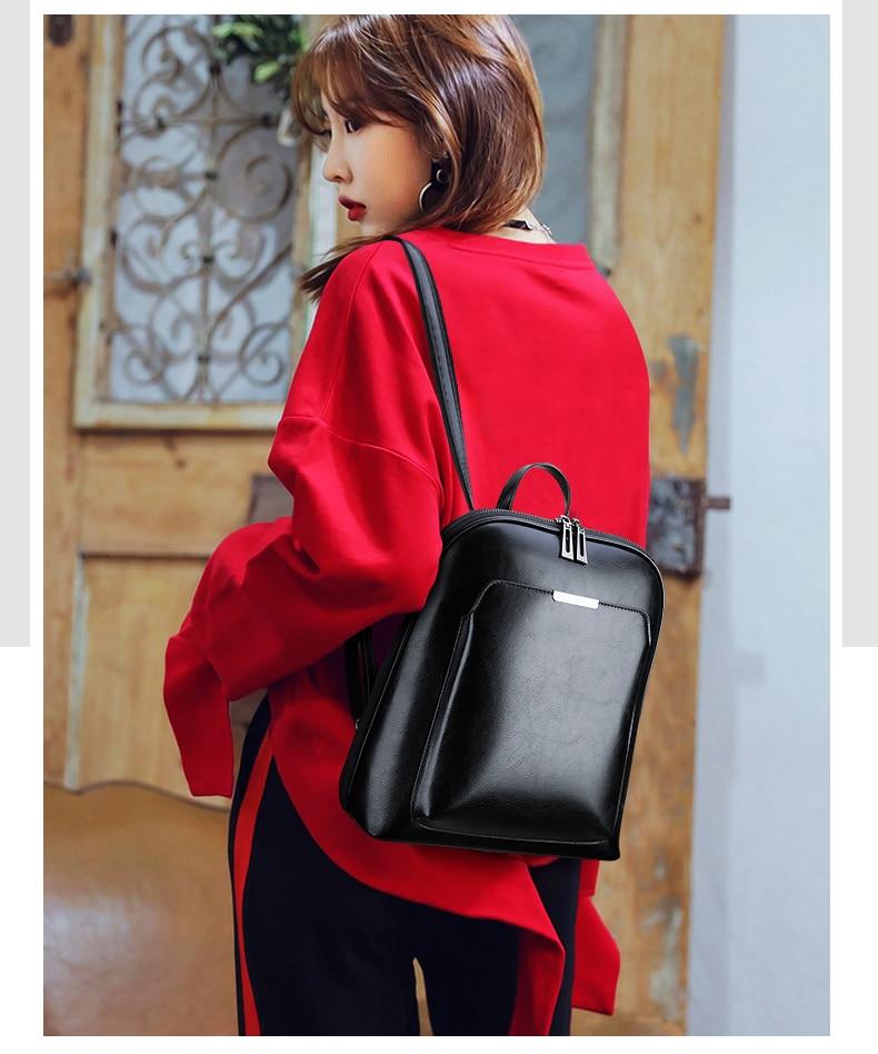 Sleek Faux Leather Backpack - Image 6