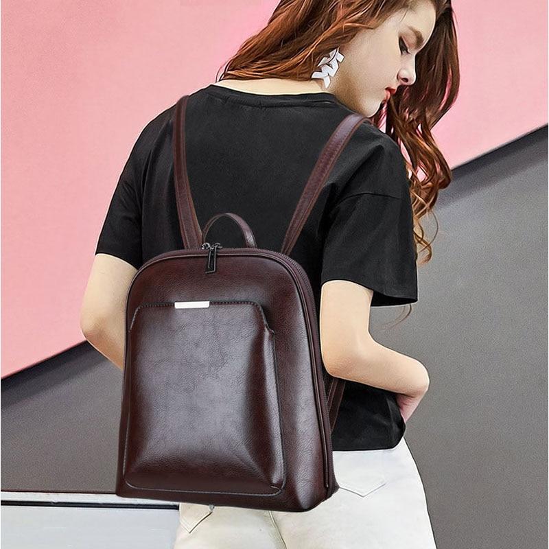 Sleek Faux Leather Backpack - Image 2