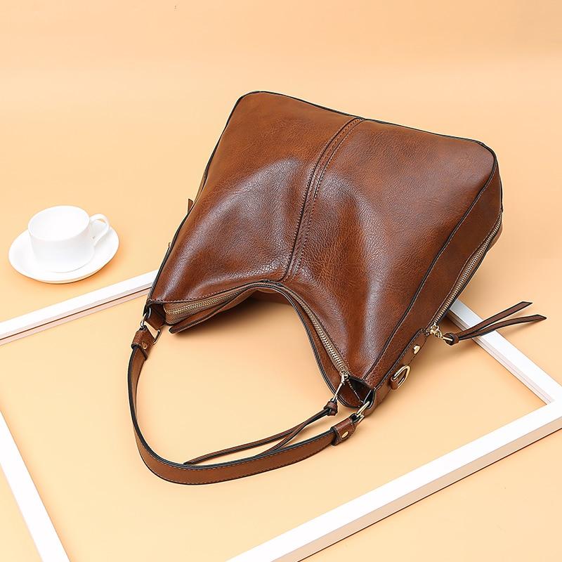 Vintage Faux Leather Hobo Bag - Image 4